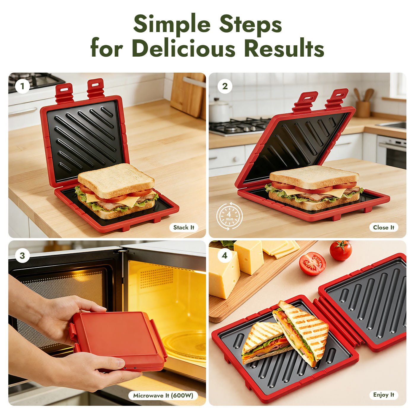 iKoffy Microwave Sandwich Press Pot