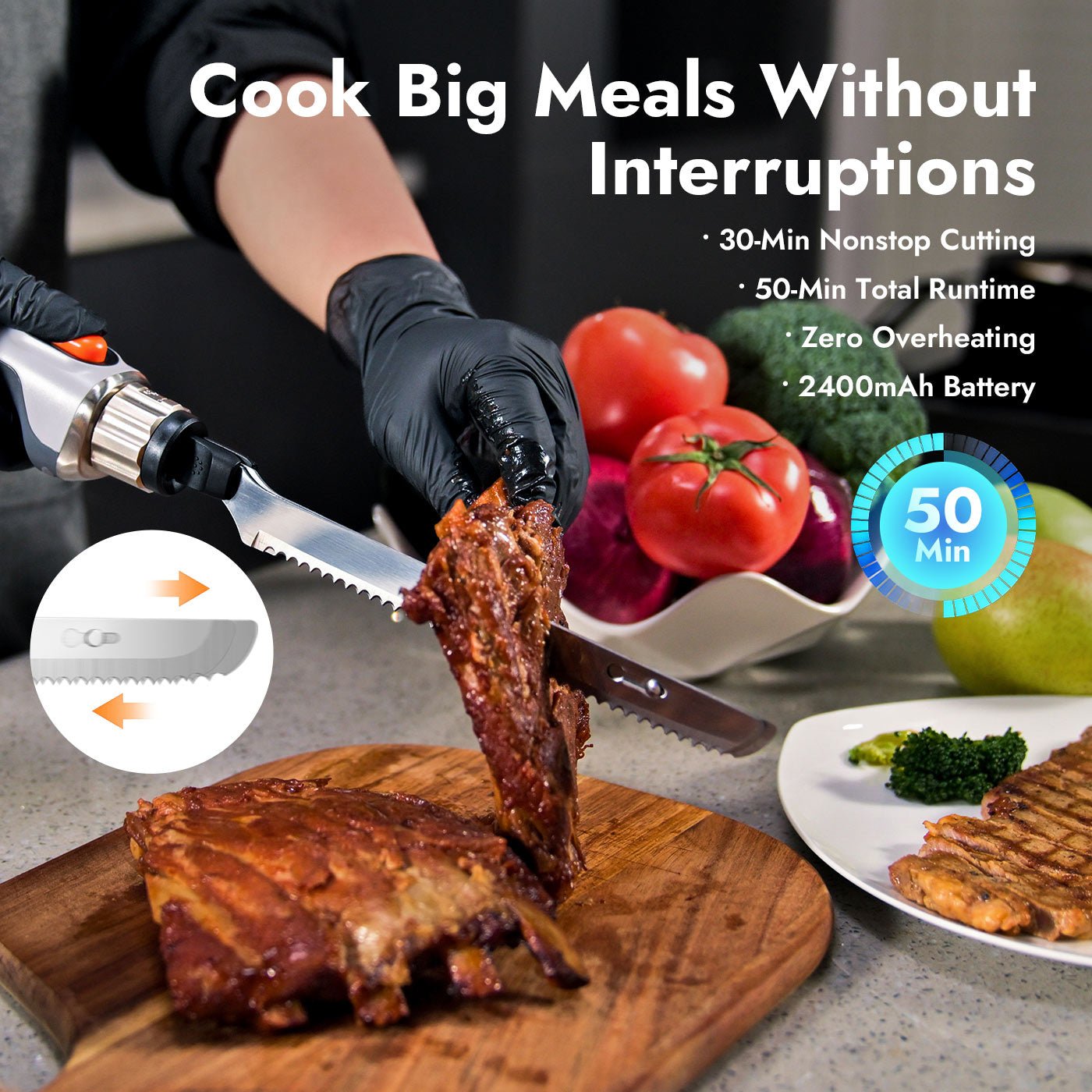 iKoffy SliceMaster X High-Power Cordless Electric Knife