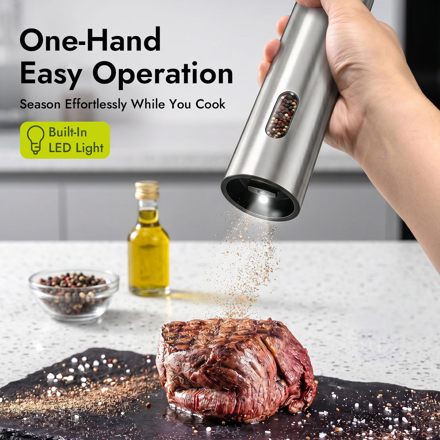 Electric Salt and Pepper Grinder Set