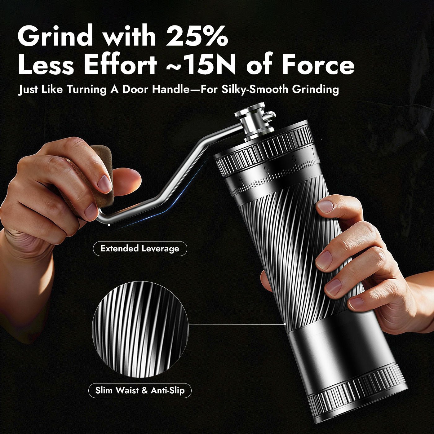 iKoffy AeroGrind DLC 440 Hand Coffee Grinder