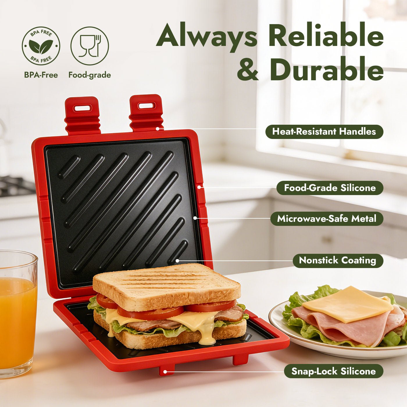 iKoffy Microwave Sandwich Press Pot