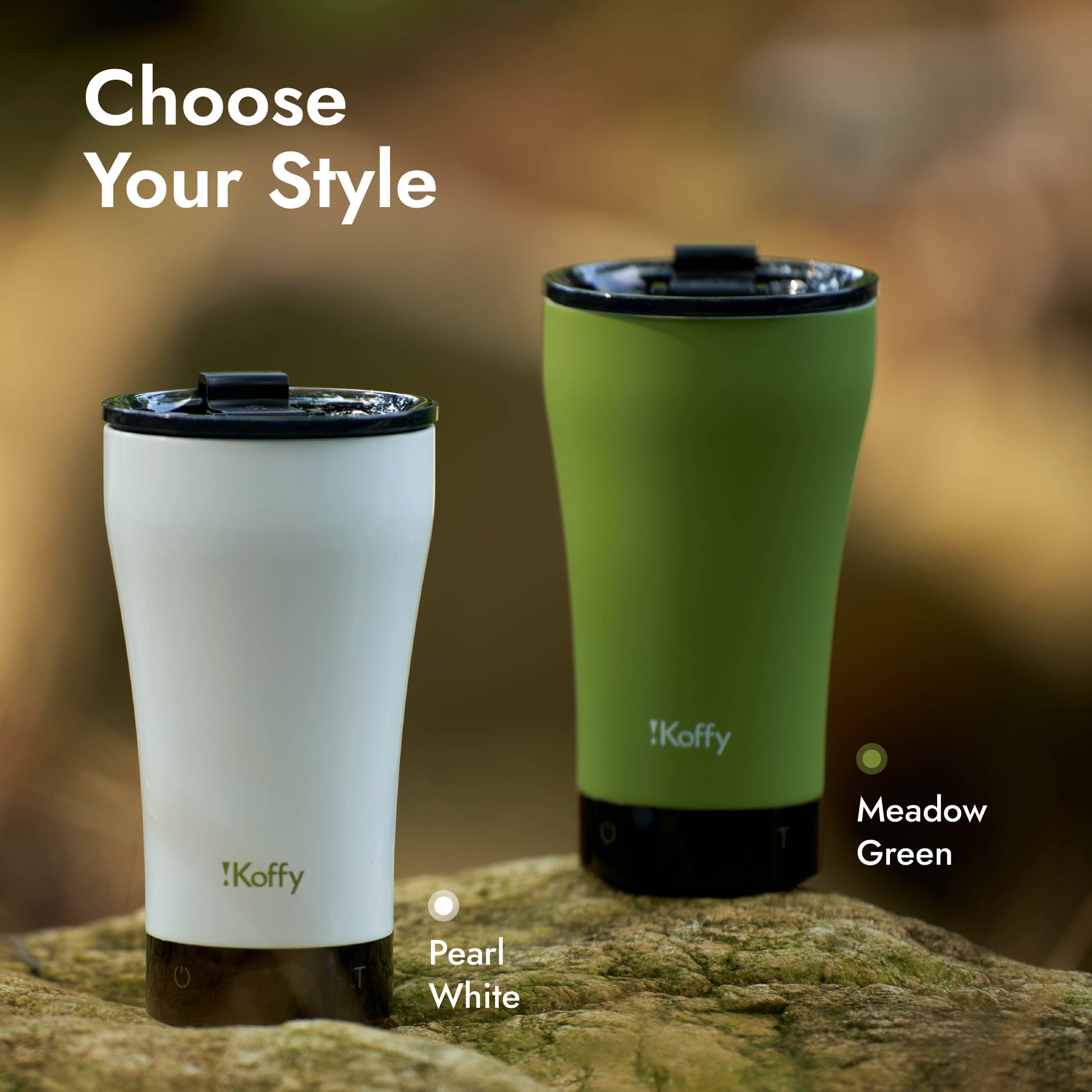 Choose your perfect GoBrew smart brewing cup in two stylish finishes: white and green, both offer durability and elegance.