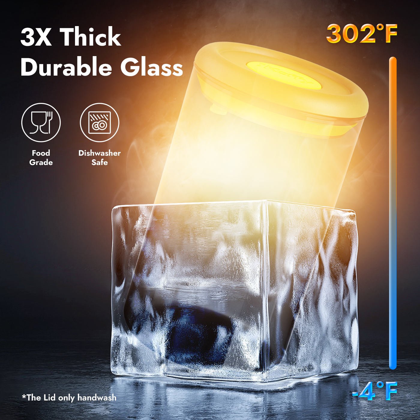 iKoffy FreshGuard Coffee Canister Set with 3X thicker, durable glass, designed for hot and cold.