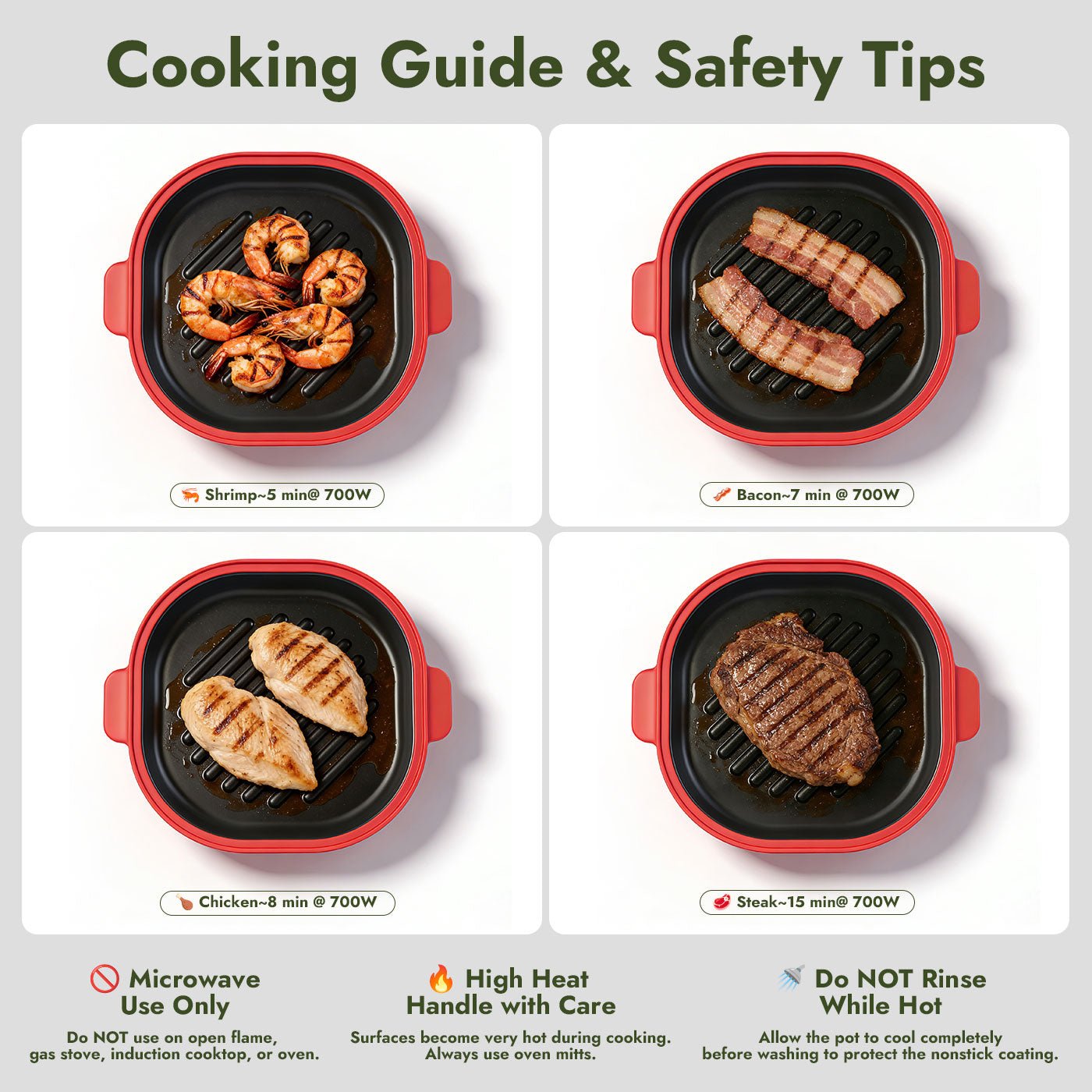 iKoffy Microwave Multi-Function Grill Pot