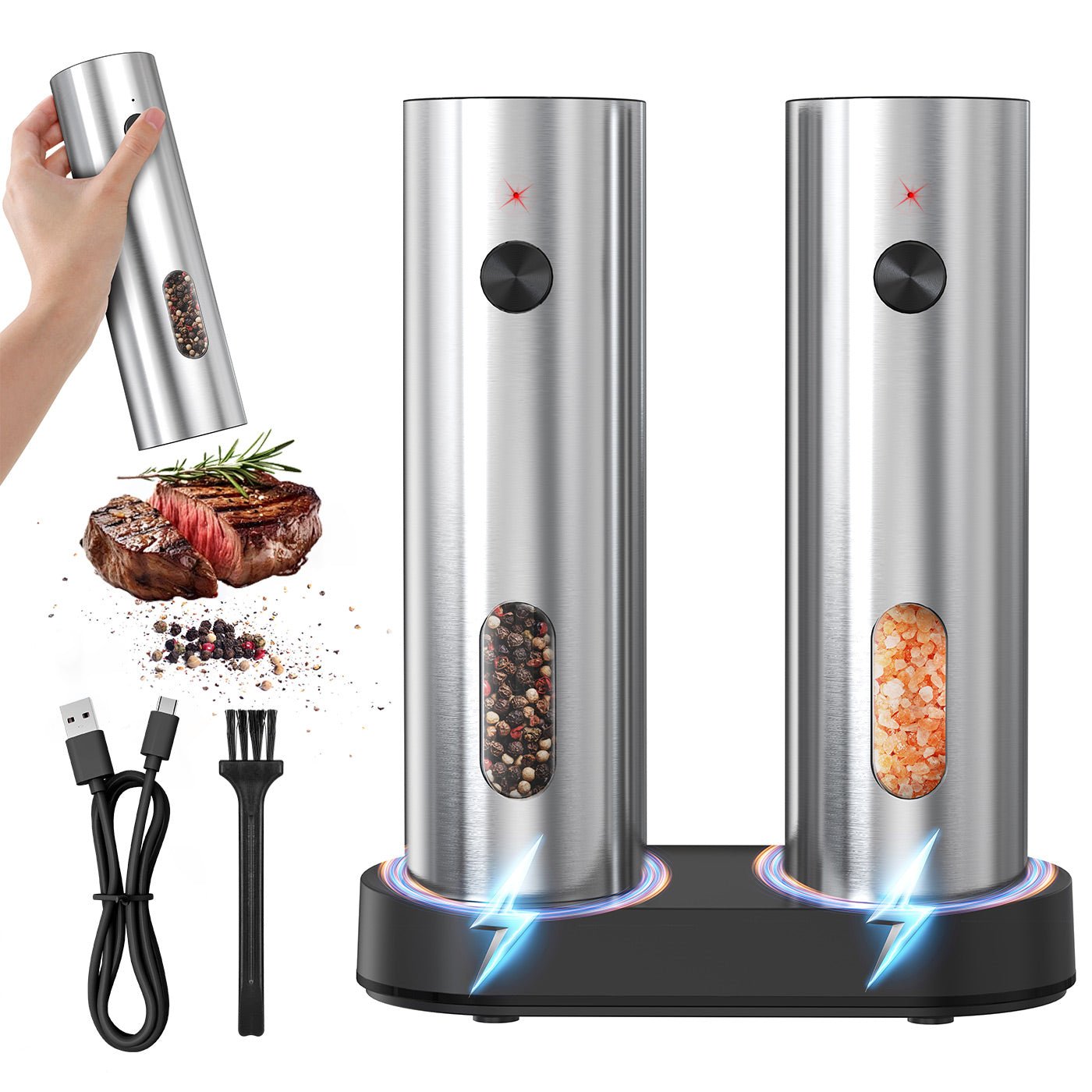 Electric Salt and Pepper Grinder Set