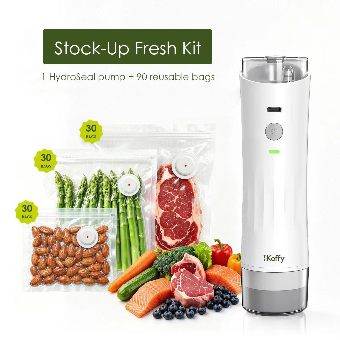 iKoffy HydroSeal Wet & Dry Food Vacuum System