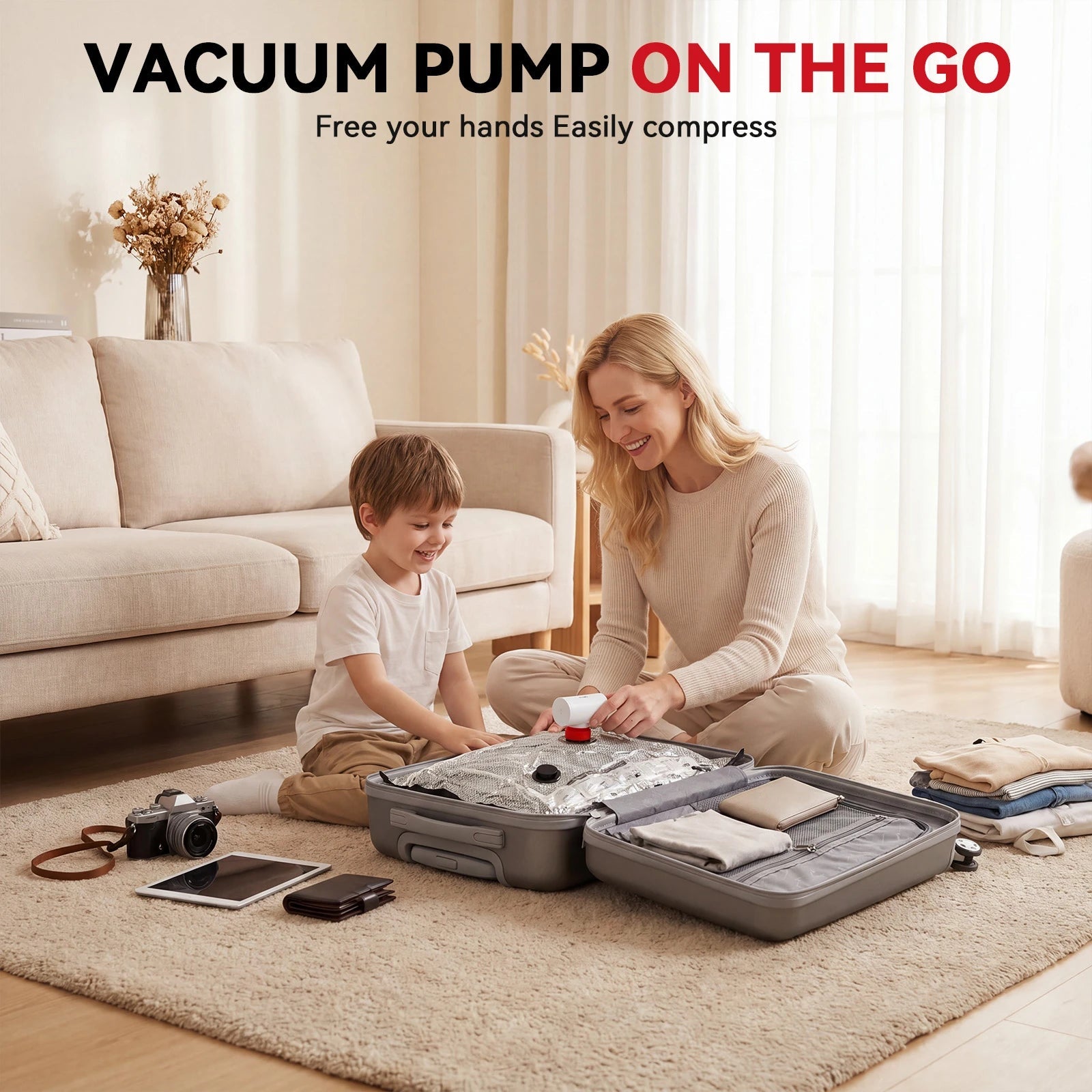 Ikoffy VacGo Travel Vacuum Storage Bag Kit