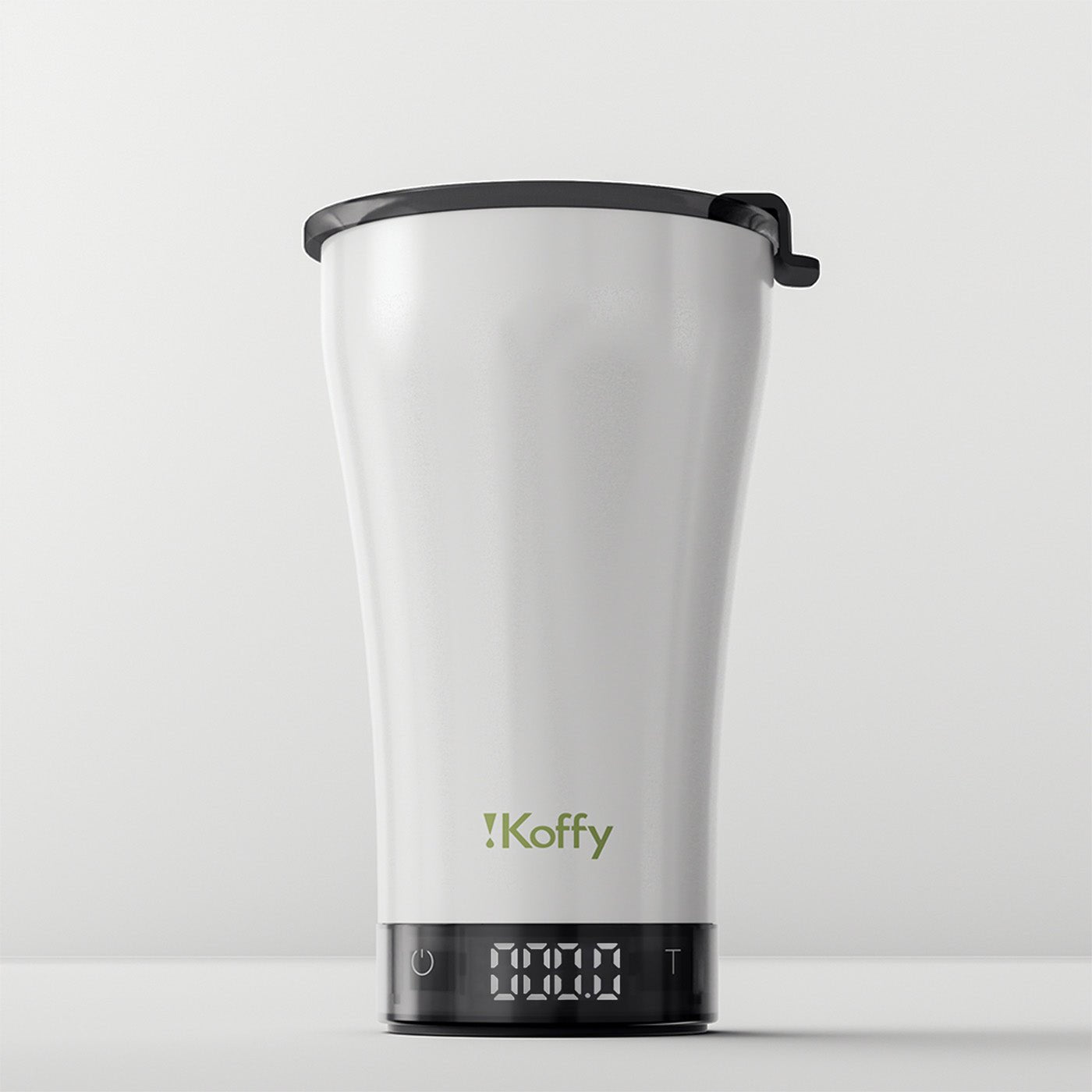 GoBrew portable coffee cup has a glossy white finish with a piano-like shine for a premium look.