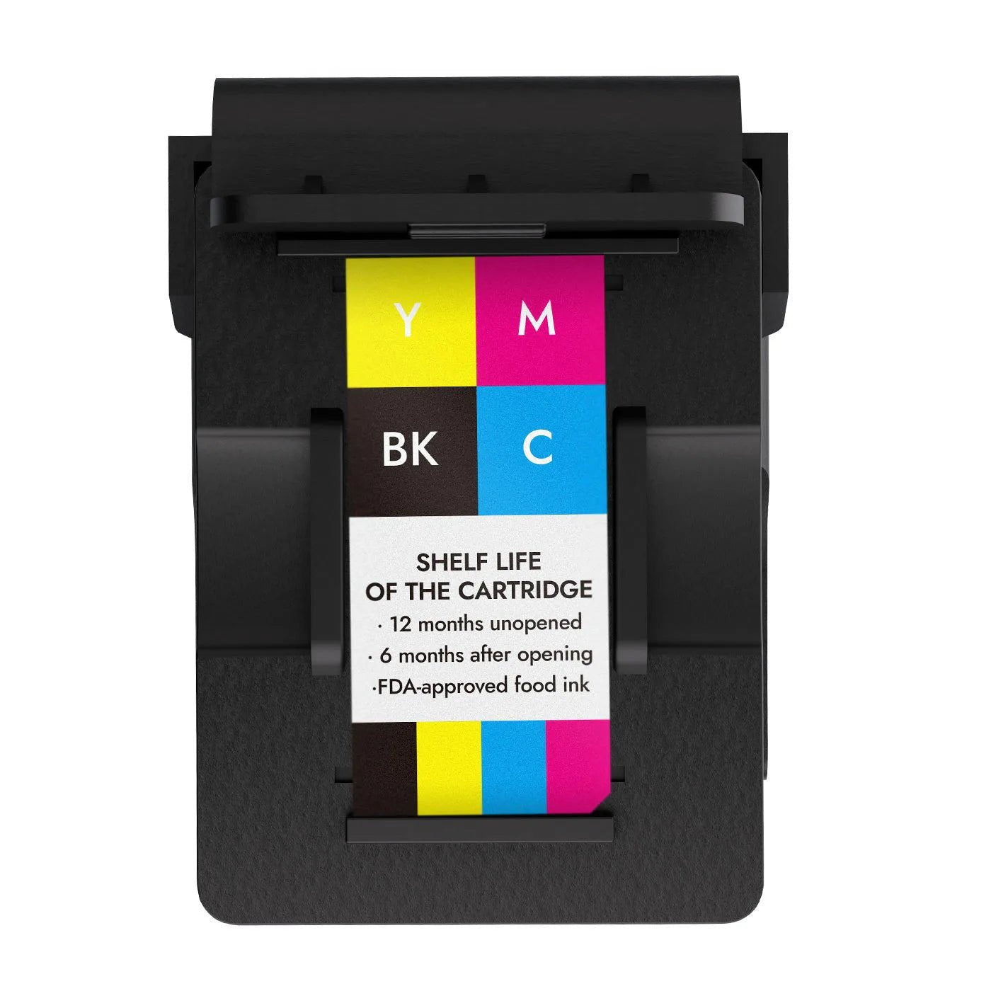 EdiBot CMYK edible Ink Pod, front view.