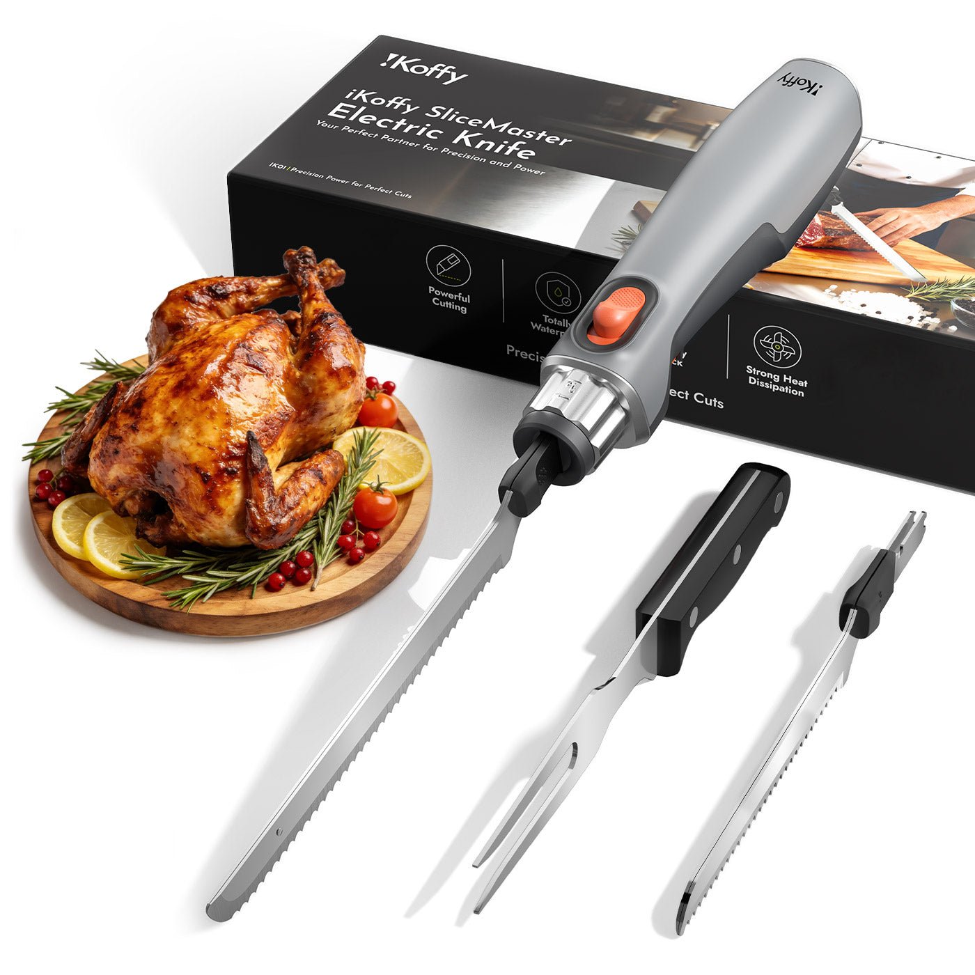 iKoffy SliceMaster X Cordless Electric Knife – 45W Power