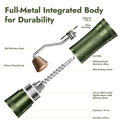 iKoffy AeroGrind DLC 440 Hand Coffee Grinder