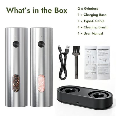 Electric Salt and Pepper Grinder Set