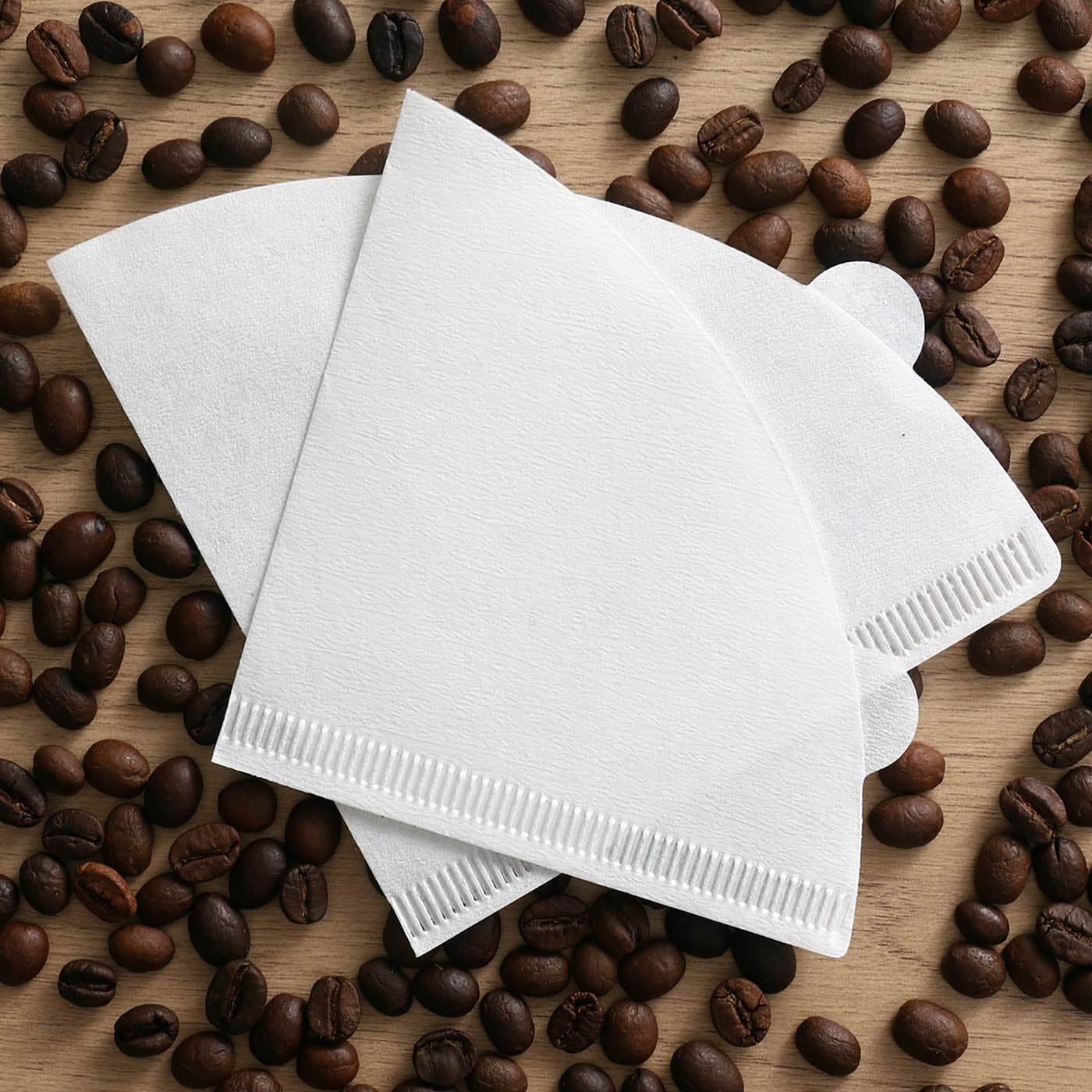 Premium paper coffee filters for a clean, smooth brew, perfect for pour-over coffee