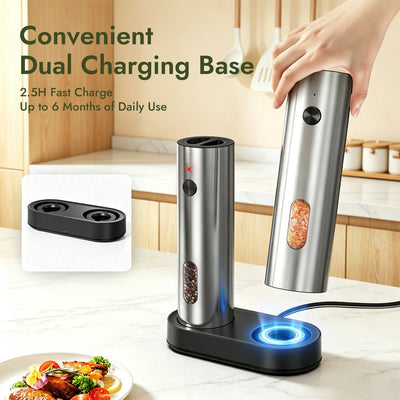 Electric Salt and Pepper Grinder Set
