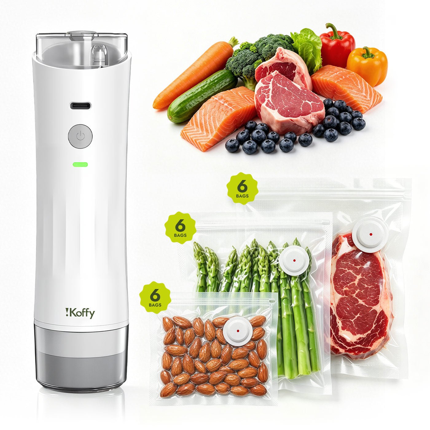 Wet Food Portable Vacuum Sealer | iKoffy HydroSeal