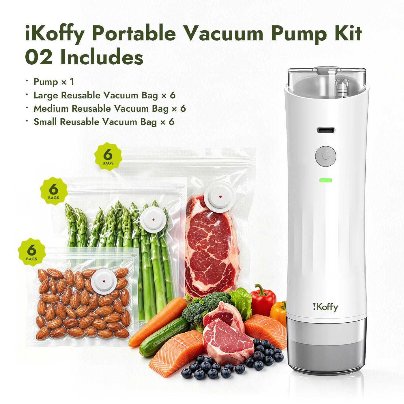 Wet Food Portable Vacuum Sealer | iKoffy HydroSeal