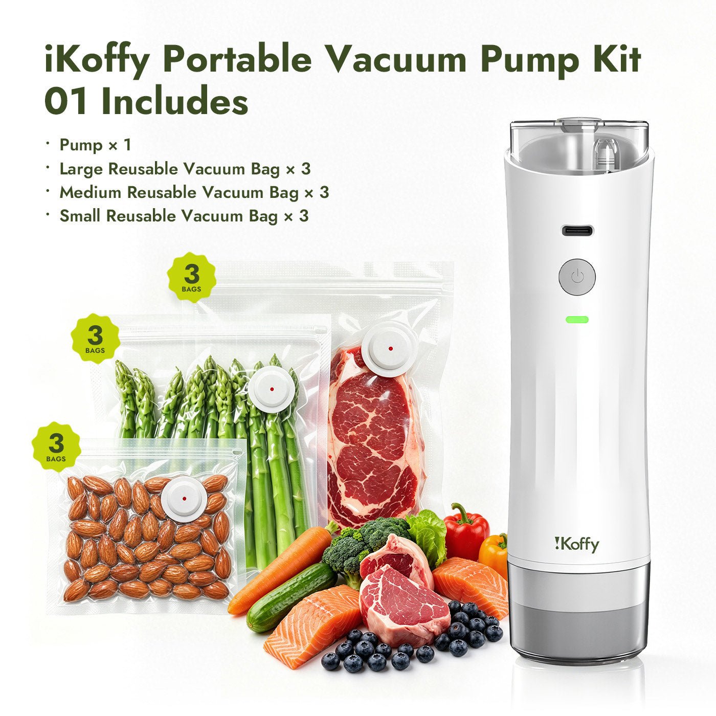 Wet Food Portable Vacuum Sealer | iKoffy HydroSeal