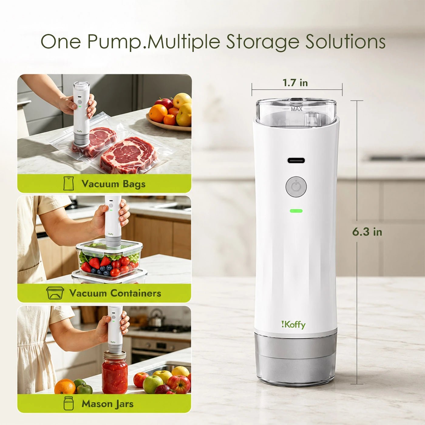 iKoffy HydroSeal Wet & Dry Food Vacuum System