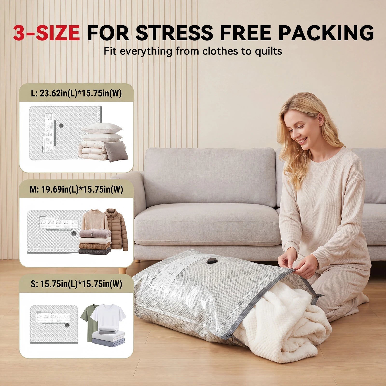 Ikoffy VacGo Travel Vacuum Storage Bag Kit