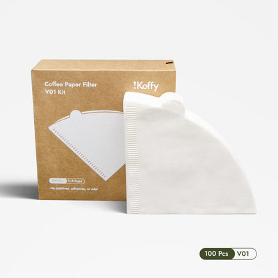 Natural coffee paper filters for pour over brewing, eco-friendly and unbleached design